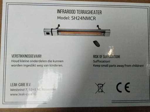 Infrarood terrasheater – 2400 W – elektrische terrasverwarmer