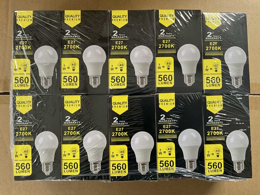100x LED bulb - E27 7W