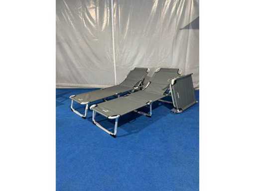 MaxxGarden 21357 Sun Lounger Aluminum 189x59x28 cm - Gray 2 pieces