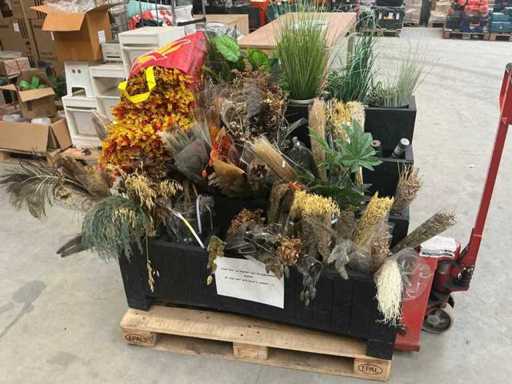 Lotto di plastica e fiori secchi