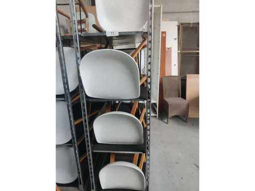 8x white bar stool (wooden frame (excl. transport cart)) (8x)