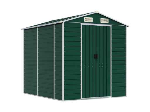 VidaXL metal garden shed green - 215x191x198 cm