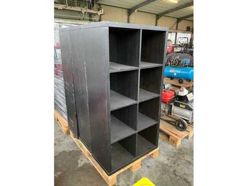 Open houten opbergkasten (7x)