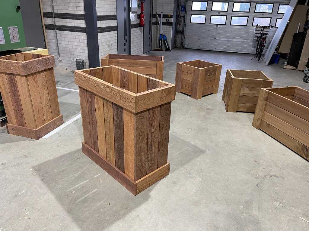 Hardwood planter(s) High L 100x100x50cm (5x)