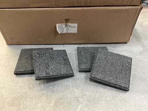 Fair Trade kaarsenhouder/onderzetter lava steen +/- 12,5 x 12,5 cm (75x)