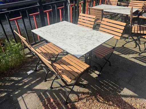Terrace Table HPL Marble Look (6x)