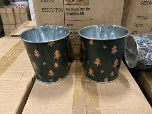 Lot Pot Winter Forest cynk Ø10xH10cm green (2160x)