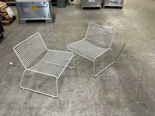 DESIGNERSTÜCK 2 Stück Hee Lounge Chair von HAY, entworfen von Hee Welling / weiss  ca. 72x67x67cm