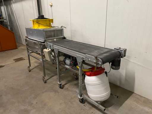 Förderband mit Desinfektionskabine