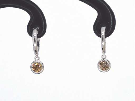 cercei din aur alb, diamante naturale