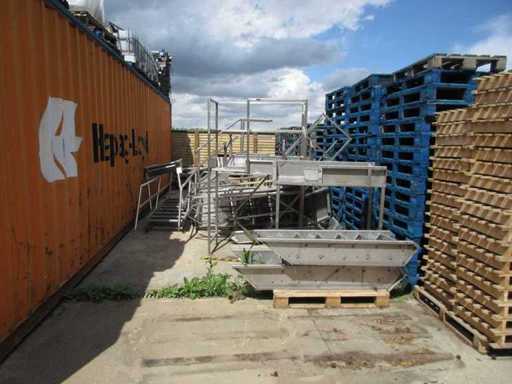 Stock of steel ladders of various sizes