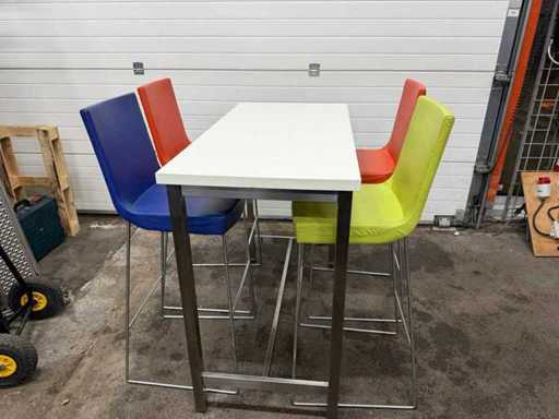 Montis Restauranttafel hoog met 4 krukken