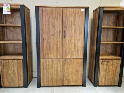 Armoire vintage en teck à Atlanta 120 x 45 x H190cm avec 4 portes
