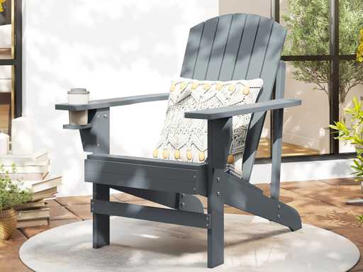 Adirondack Comfort Garden Chair, Built-in Cup Holder