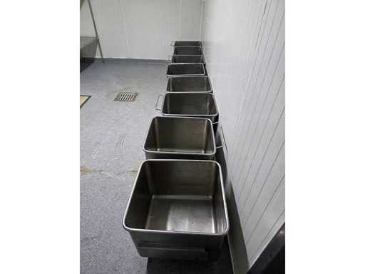 Set de 3 recipiente mici Risco de 100 litri pentru împingători RS-1040/150 și RS-4001/162