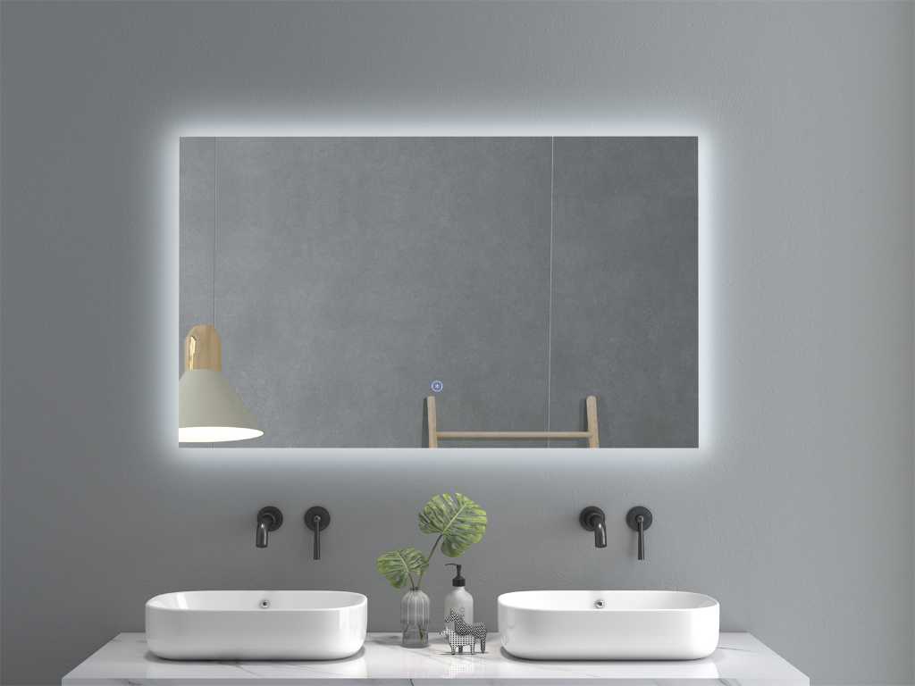 Miroir LED 100x60 cm anti-buée et fonction de gradation NOUVEAU