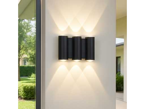 Éclairage mural LED bidirectionnel SW-47-3 _ 6W _ IP54 _ Noir (4x)