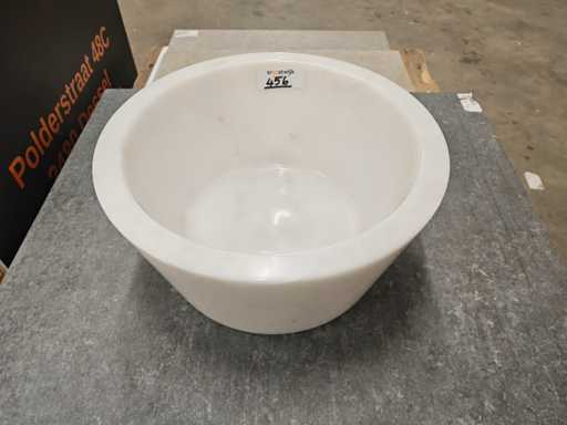 Ciotola bianca in pietra naturale in marmo 40,6x15 cm