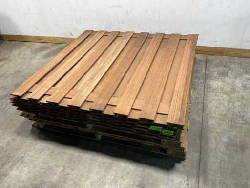 Hardwood garden screen 17-plank - 180x180 cm (7x)