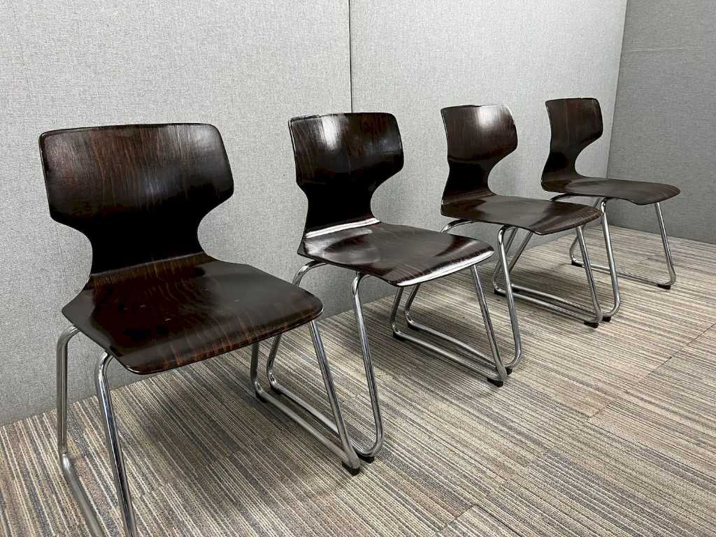  4 x Pagholz vintage design stoelen