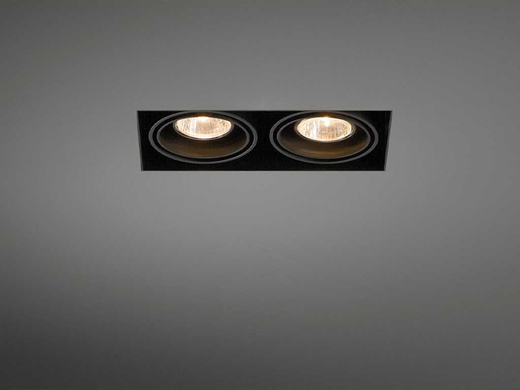 12 x Deltalight Minigrid in trimless 10 x 20 cm zwart