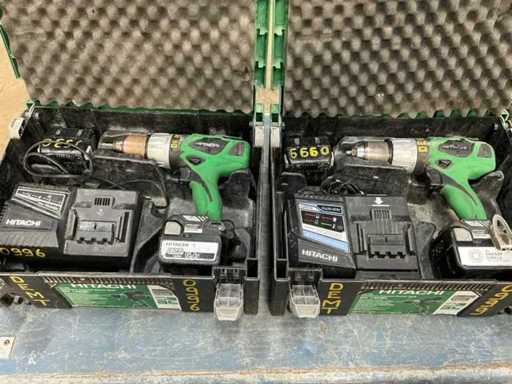 Perceuse à batterie Hitachi DV 14DBL (2x)