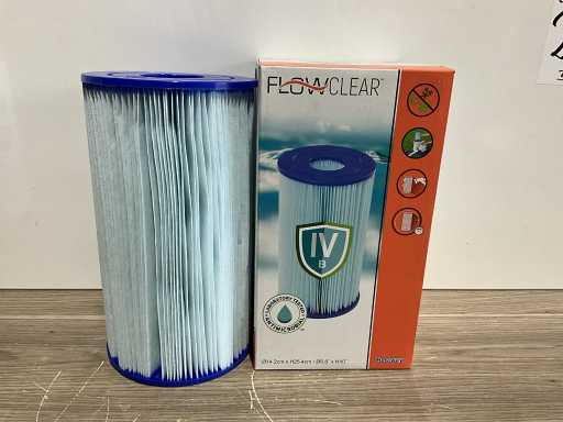 Bestway - Filtre à cartouche Flowclear type IV anti-microbe - Entretien de piscine (8x)