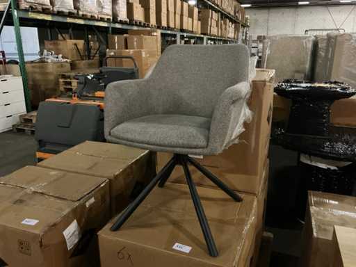 Giga Furniture Charlie Taupe Swivel dining chair (6x)