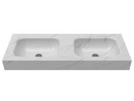 Washbasin double + shelf Calacatta Gold 120cm