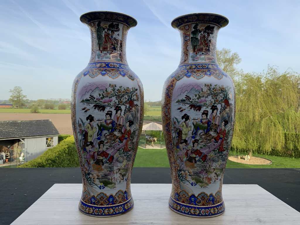 Couple porcelaine chinoise H60cm