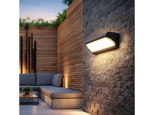 Lumières murales LED SAW-05 – 3500K – 12W – IP54 – Noir (4x)