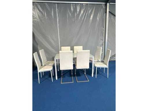 Eetkamer - Eetkamertafel 130x70cm met 6 stoelen