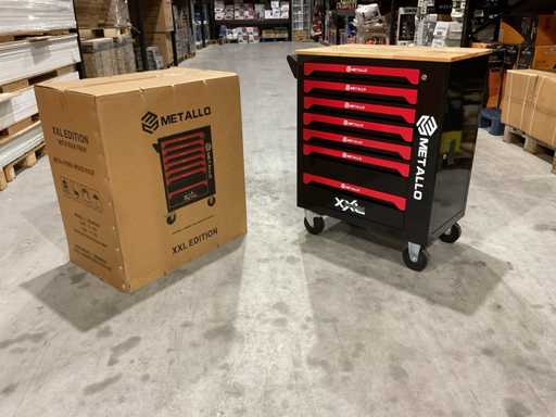 2025 Metallo XXL Edition META-7HS6G-HOLZDACH-Werkzeugwagen