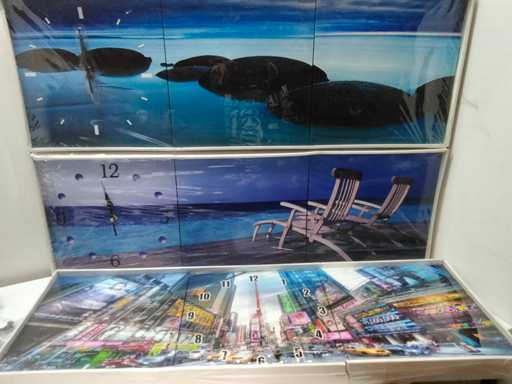 3-Trap? pe pânz? cu ceas. (3x)