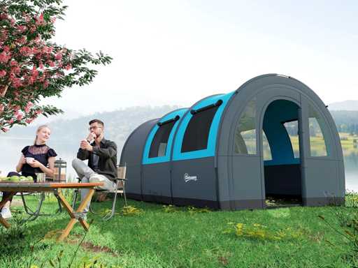 3-Person Camping Tent with 2 Room Doors