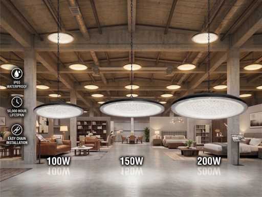 100W 3000K LED UFO Highbay Waterdicht met lens(8x)
