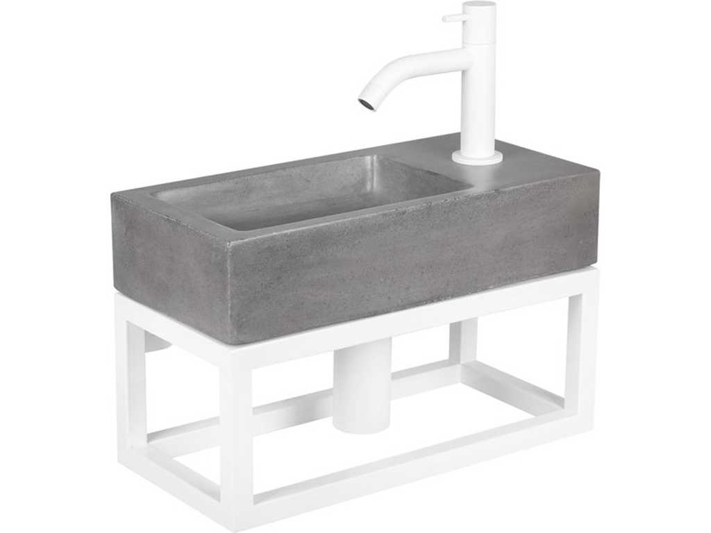 Differnz Juti Fountain set, lavabo in cemento con portasciugamani 38,5 x 18,5 x 9,5 cm (10x)