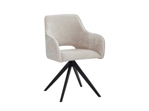 Colenis - Emma Sala da pranzo - Set di 6 - Beige - Tessuto chenille - Con bracciolo - Sedia