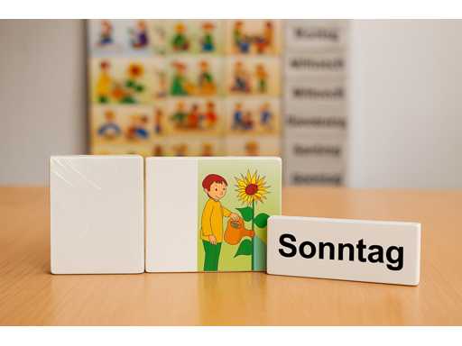 *NOU* Fișe de Memorie cu Program Zilnic 32 de Piese cu Zile ale Săptămânii și Activități (121 Seturi)