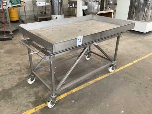 Edelstahltisch auf Rillen