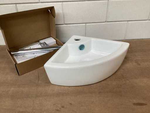 DIFFERNZ Waschbecken Keres Keramikkeramik, komplettes Set