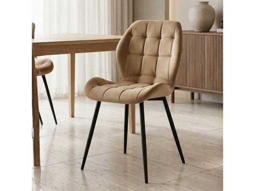 Set van 4 Eetkamerstoel Kuip Beige