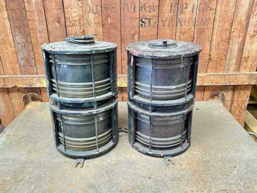 Set de lumini laterale din cupru cu lentile Fresnel