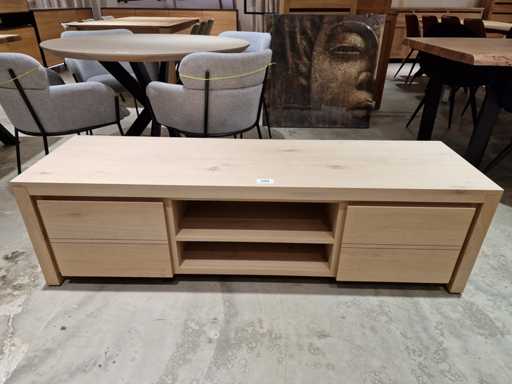 Meubles TV Castle-Line en chêne Tibo 160 x 45 x H46cm - 2 tiroirs