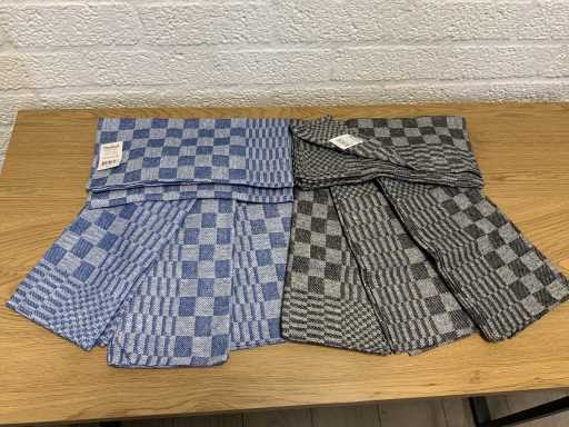 Professionele Horeca Theedoek Blauw/Zwart (720x)