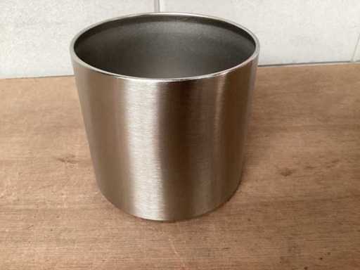 Edelstahltablett rund 13 cm x 12 cm hoch (132x)