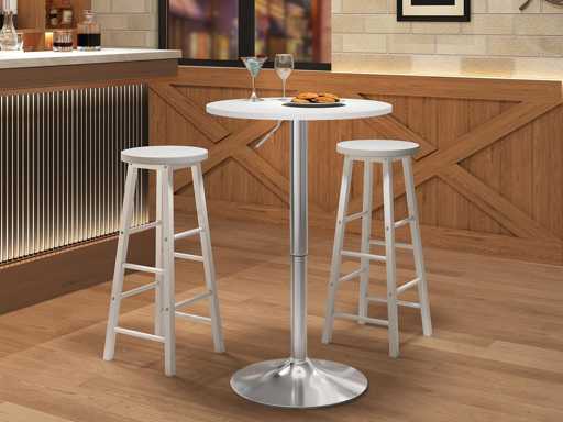 Round Bar Table, High Table with 360° Swivel Top