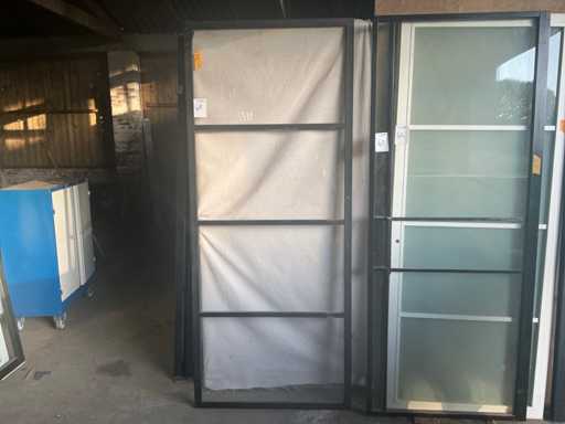 Porte coulissante intérieure en aluminium noir 98x235cm