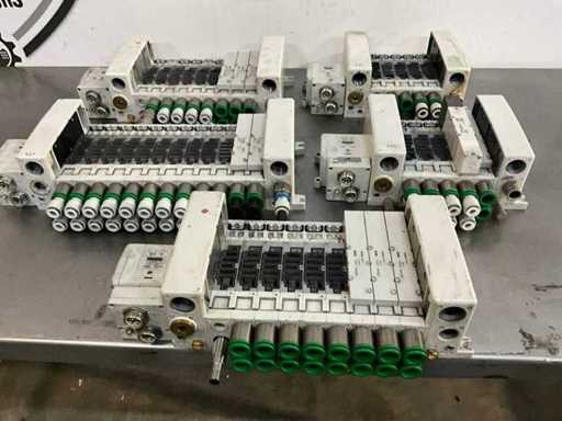 SMC pneumatisch solenoïdeklep manifold (5x)