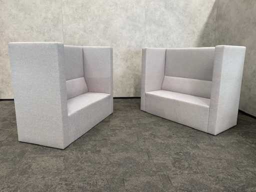 2x Palau Bricks - Design Sofa grau/blau
